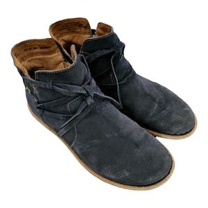 Blue suede booties shoes by BORN size 8.5